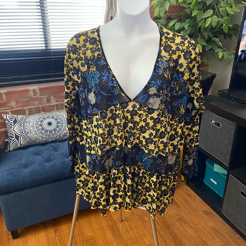 Mesh Free People blouse